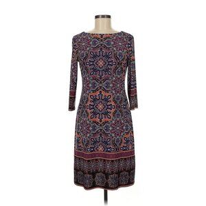 Wisp Woman Mixed Print Shift Dress Size 20W 2X Midi All-Season Plus Size Stretch